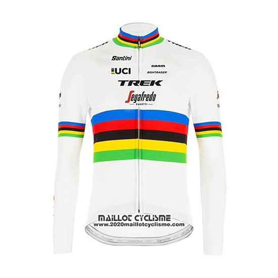 2020 Maillot Ciclismo UCI Mondo Champion Trek Segafredo Manches Longues et Cuissard